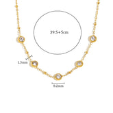 Ebbelle estilo minimalista mini redondo zircão pingente colar pvd banhado a aço inoxidável luxo feminino pescoço jóias