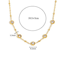 Ebbelle estilo minimalista mini redondo zircão pingente colar pvd banhado a aço inoxidável luxo feminino pescoço jóias