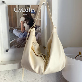 Leftside design de alta capacidade couro do plutônio hobo axilas sacos senhora inverno bolsa ombro para as mulheres 2025 luxo cor sólida bolsas