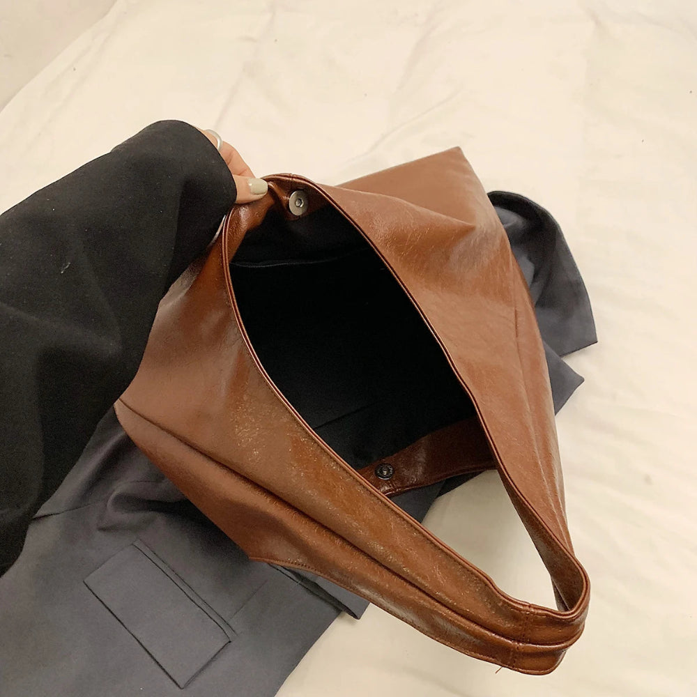 Leftside design grande couro do plutônio hobo axilas sacos senhora inverno bolsa de ombro para as mulheres 2024 nova tendência y2k bolsas e bolsas
