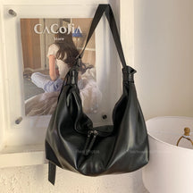 Leftside design de alta capacidade couro do plutônio hobo axilas sacos senhora inverno bolsa ombro para as mulheres 2025 luxo cor sólida bolsas