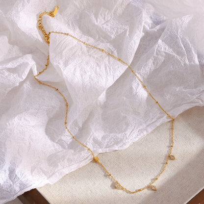 Colar Pingente Rhombus Zircão 18K Banhado a Ouro