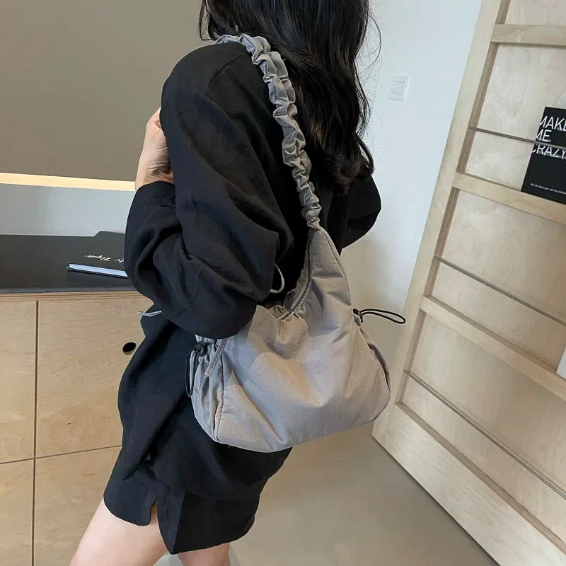 Leftside design macio pano pequeno shopper compras axilas sacos senhora bolsa de ombro para as mulheres 2024 tendência moda y2k bolsas
