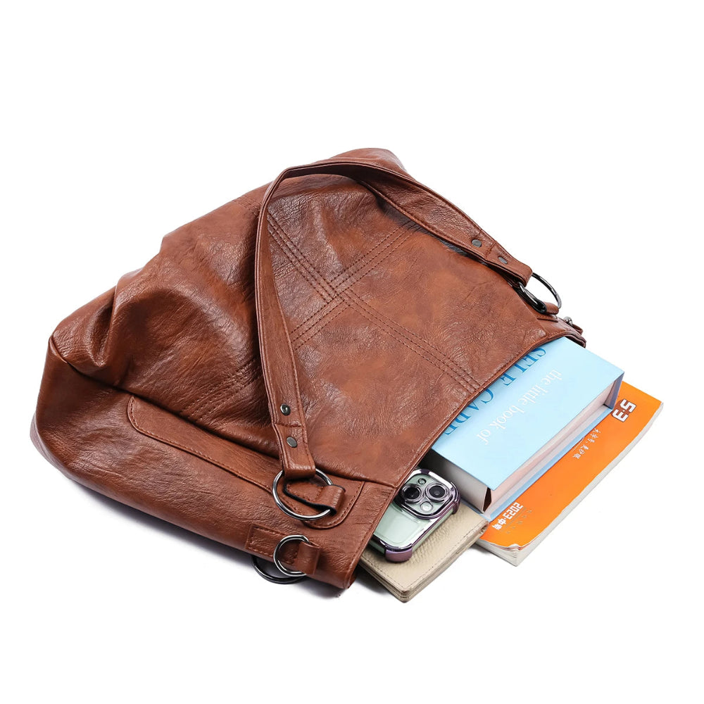 Bolsa de couro macia simples para mulheres, sacola famosa, grande capacidade, bolsas de ombro, designer de luxo, elegante, alta qualidade