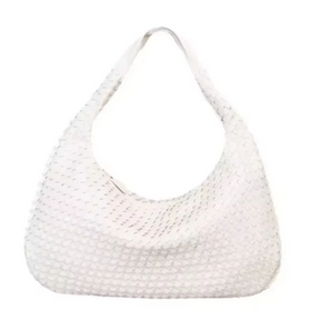 Novo couro vegano hobo saco artesanal tecido casual feminino meia lua bolsa grande capacidade retalhos zíper feminino tote sacos de ombro