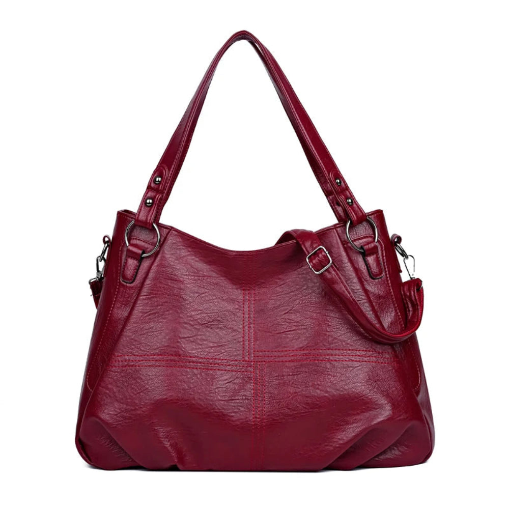 Bolsa de couro macia simples para mulheres, sacola famosa, grande capacidade, bolsas de ombro, designer de luxo, elegante, alta qualidade