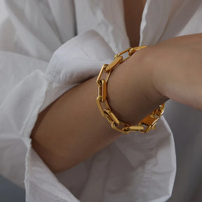 Conjunto de Joias em Aço Inoxidável Banhado a Ouro