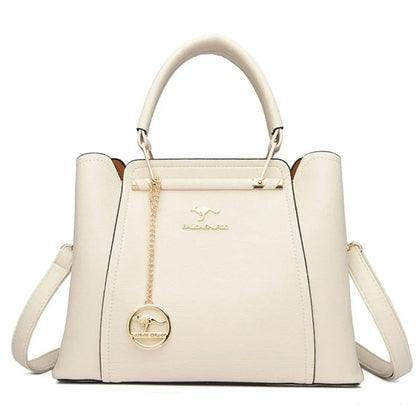 Bolsa de Couro Legítimo Luxuosa com Grande Capacidade e Design Elegante