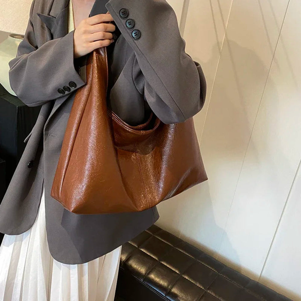 Leftside design grande couro do plutônio hobo axilas sacos senhora inverno bolsa de ombro para as mulheres 2024 nova tendência y2k bolsas e bolsas