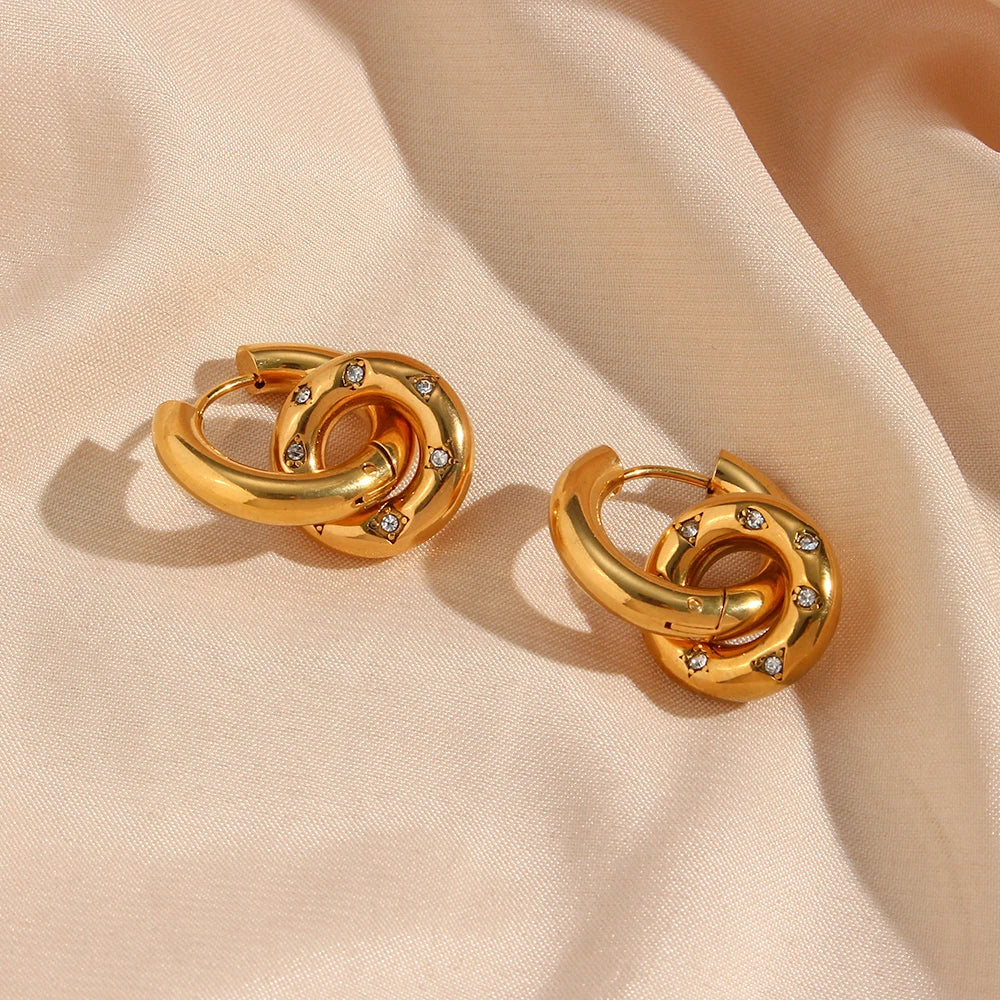 Conjunto de Joias E.B.belle Cristal Pavé Ouro