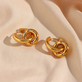 Conjunto de Joias E.B.belle Cristal Pavé Ouro