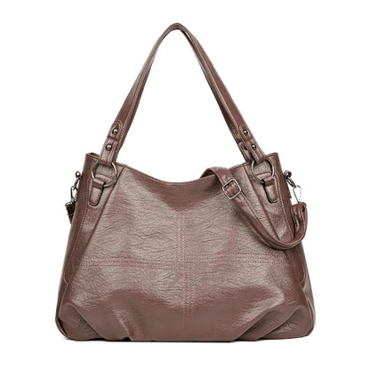Bolsa de couro macia simples para mulheres, sacola famosa, grande capacidade, bolsas de ombro, designer de luxo, elegante, alta qualidade