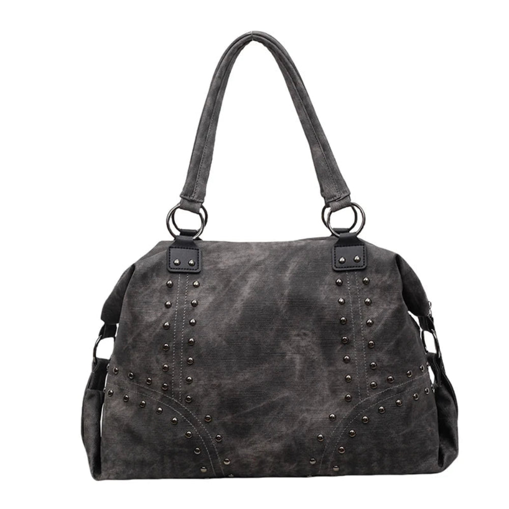Leftside alta capacidade rebites design couro do plutônio travesseiro sacos para as mulheres 2025 novo estilo punk tendência feminina bolsa de ombro bolsas