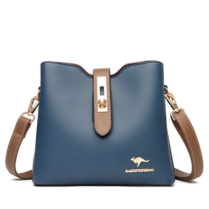 Bolsa Crossbody de Couro Sintético de Alta Capacidade