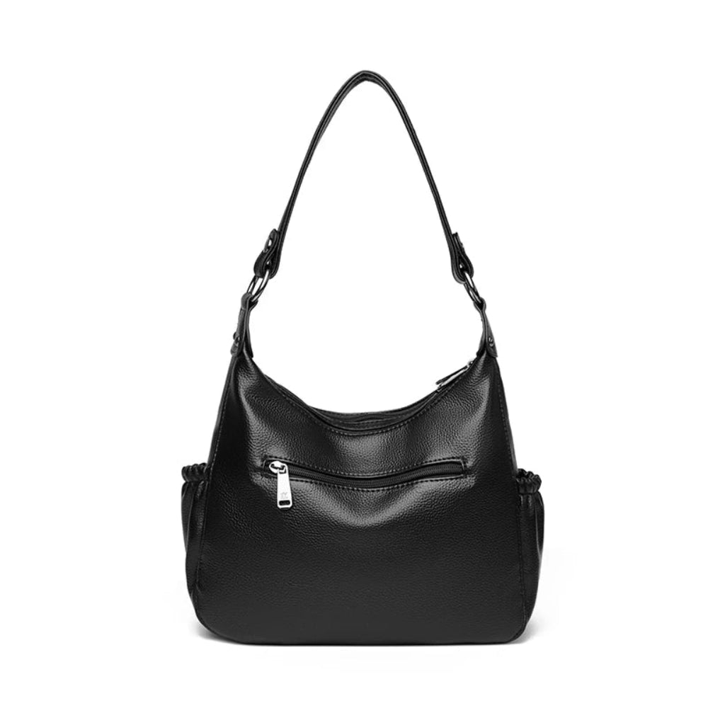 Marca genuína bolsa de ombro de couro macio para mulheres casual sacola feminina cor sólida bolsa design simples bolsa de deslocamento sac
