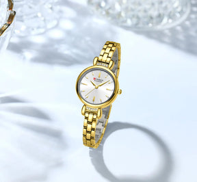 Relógio Feminino Curren Luxuoso com Strass Brilhante