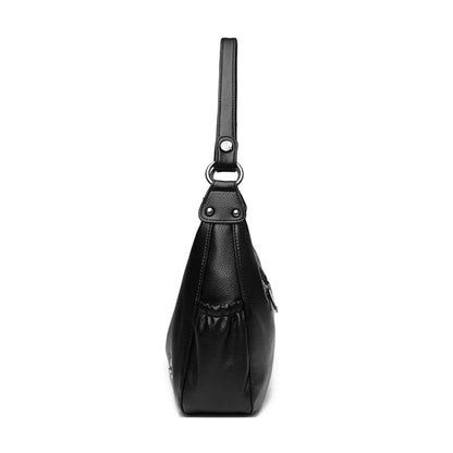 Marca genuína bolsa de ombro de couro macio para mulheres casual sacola feminina cor sólida bolsa design simples bolsa de deslocamento sac