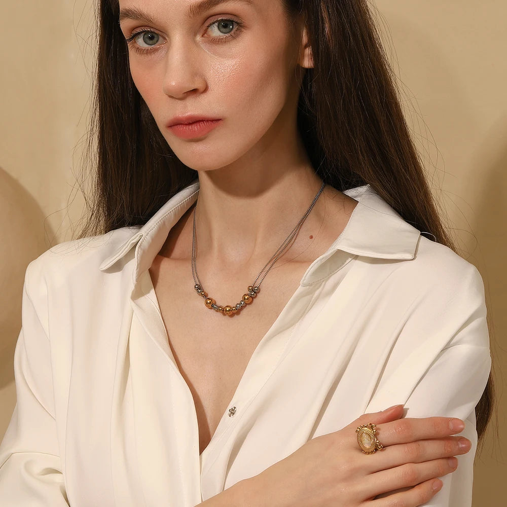 Colar Elegance Dual em Aço Inoxidável 18K