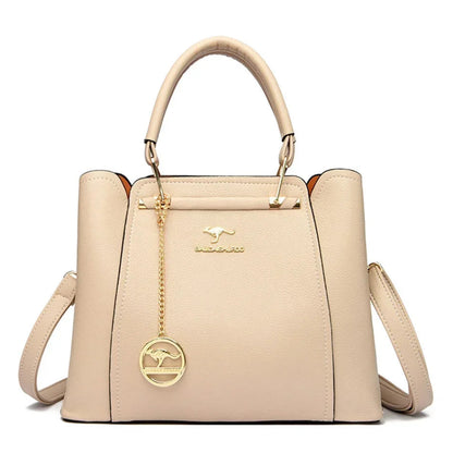 Bolsa de Couro Legítimo Luxuosa com Grande Capacidade e Design Elegante