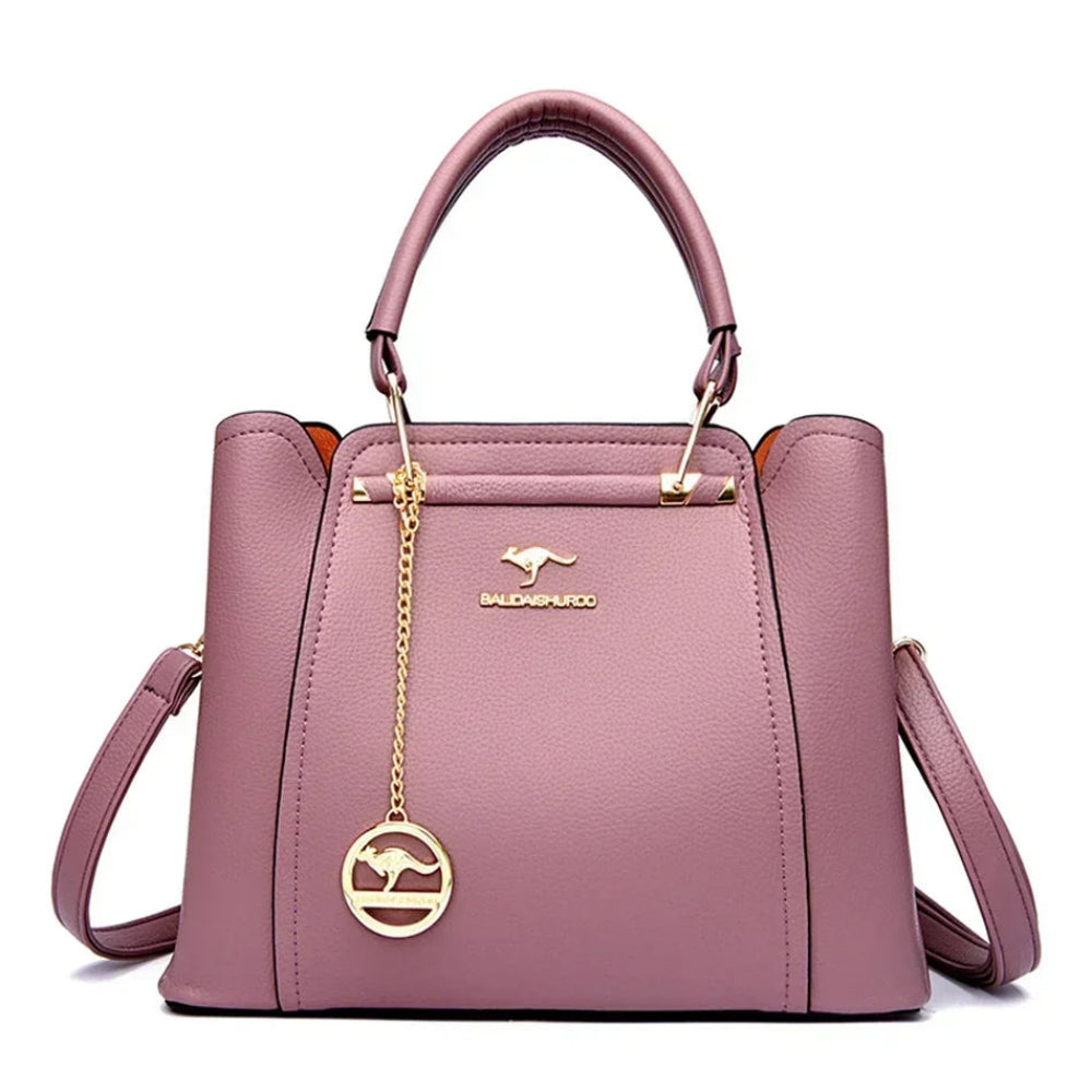 Bolsa de Couro Legítimo Luxuosa com Grande Capacidade e Design Elegante