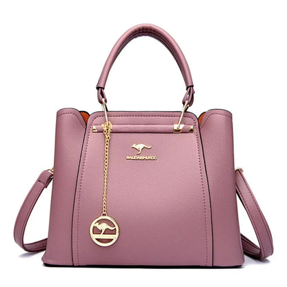 Bolsa de Couro Legítimo Luxuosa com Grande Capacidade e Design Elegante