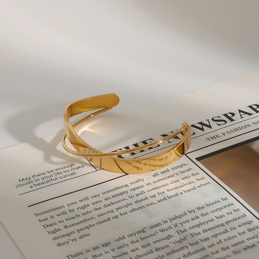 Pulseira Onda Minimalista 18K Ouro Uworld