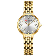CURREN Luxo Feminino Strass Dial Relógio de Quartzo Banda de Aço Inoxidável Elegante Senhoras Relógios de Pulso
