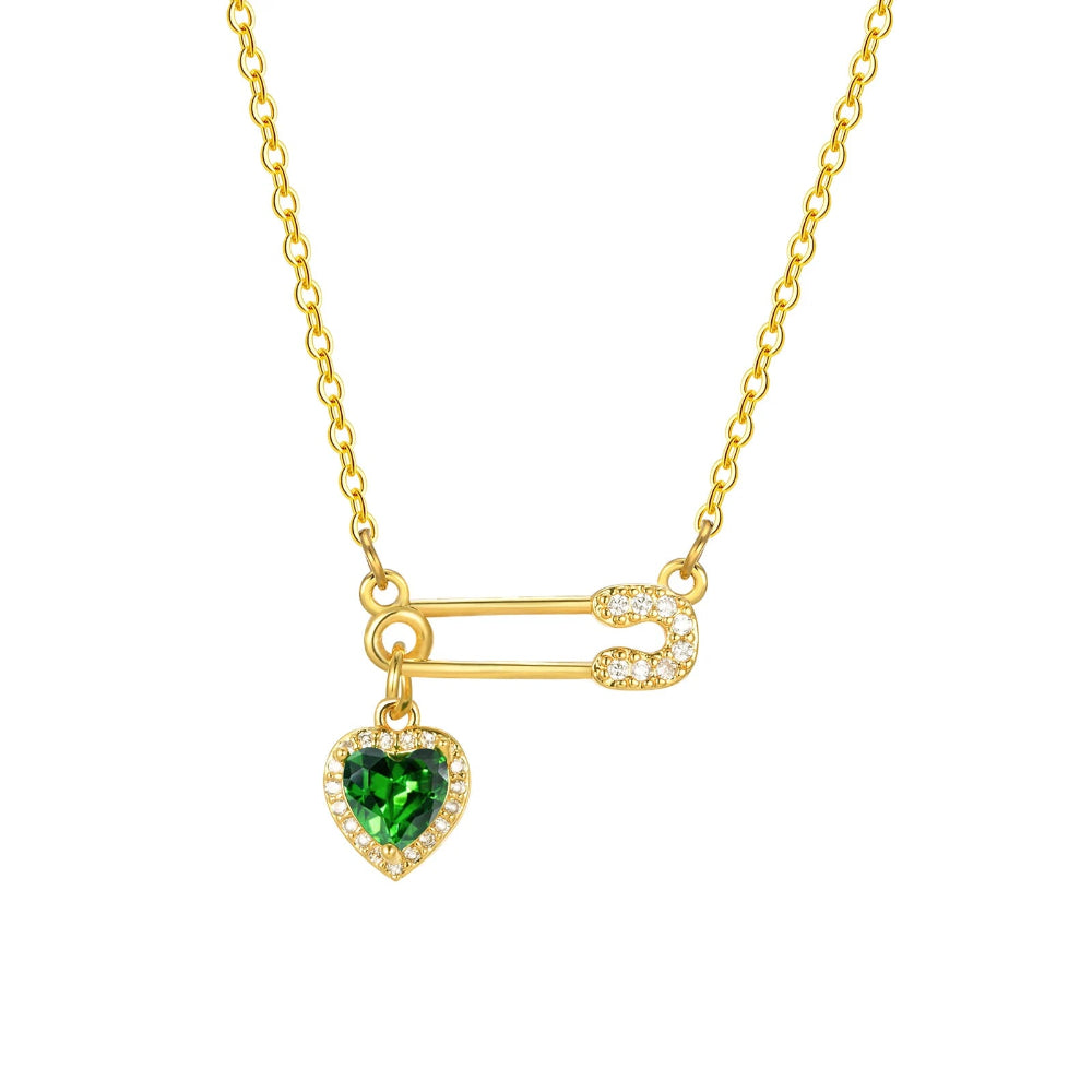 Colar de Pingente Coração Luxuoso com Zircônia e Ouro 18K