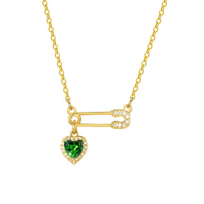 Colar de Pingente Coração Luxuoso com Zircônia e Ouro 18K