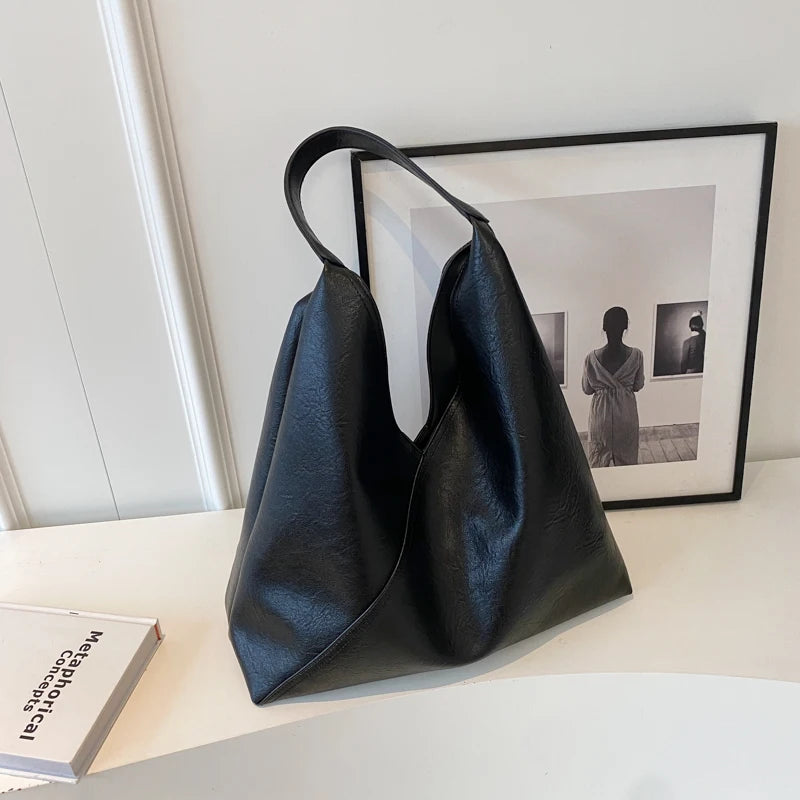 Leftside design de moda bolsa de ombro de couro para as mulheres 2023 tendência feminina simples grande axilas hobo bolsa bolsas e bolsas