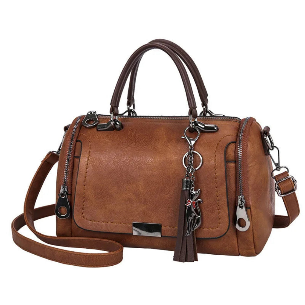 Bolsa Boston Elegance com Borla e Alça Removível