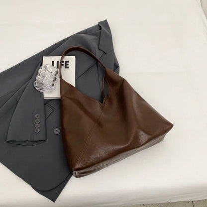 Leftside design de moda bolsa de ombro de couro para as mulheres 2023 tendência feminina simples grande axilas hobo bolsa bolsas e bolsas