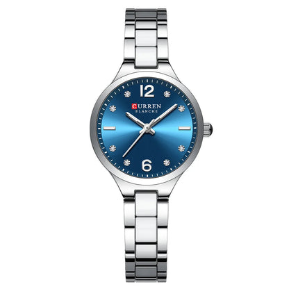 Curren relógios de marca de luxo para mulheres vestido simples quartzo relógio de pulso de aço inoxidável com mãos luminosas relógio feminino
