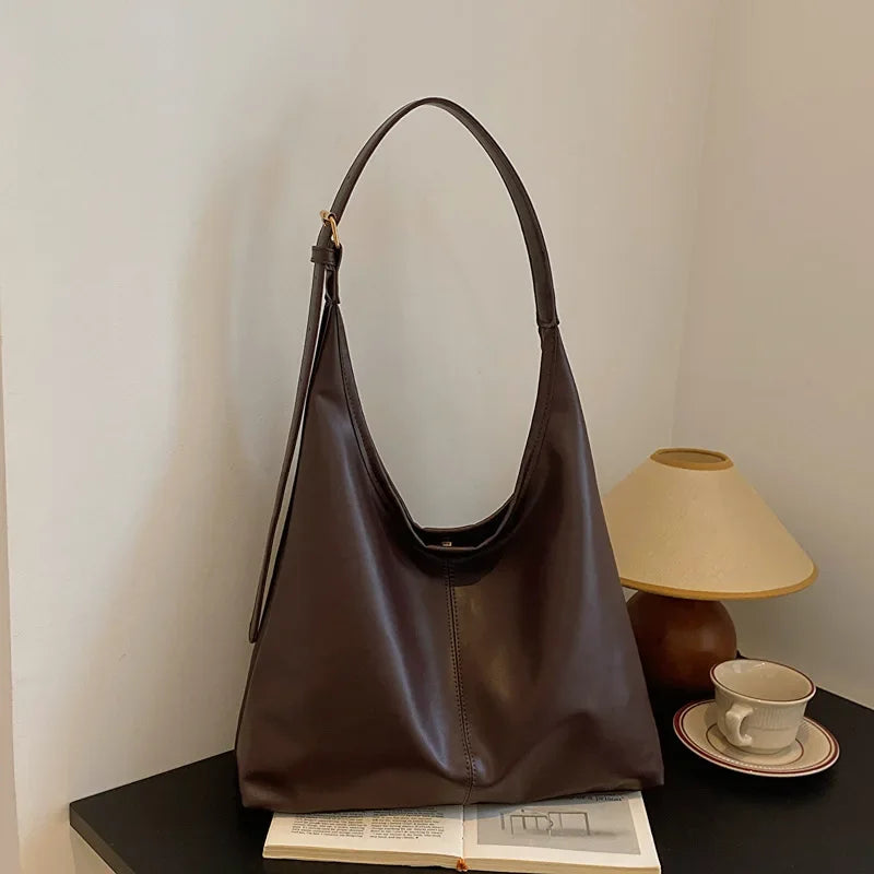 Nova sacola de mão conhecimento de embarque bolsa de ombro feminina retro simples grande bolsa tote