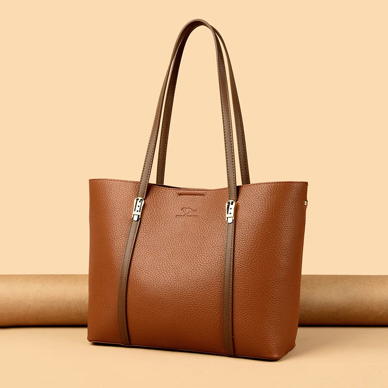 Bolsa de Ombro Luxuosa Feminina em Couro Sintético