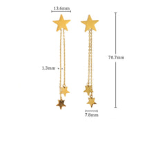 Ebbelle moda estrela borla brincos de aço inoxidável de alta qualidade banhado a pvd feminino estilo minimalista joias de orelha