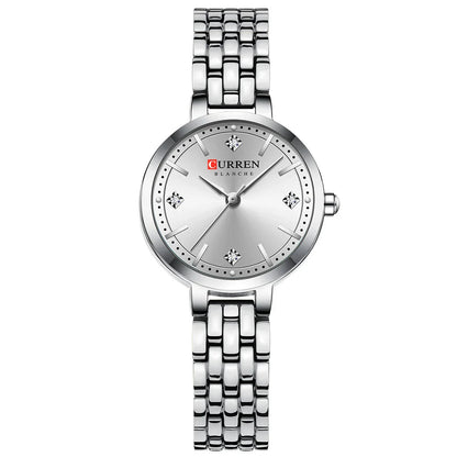 CURREN Luxo Feminino Strass Dial Relógio de Quartzo Banda de Aço Inoxidável Elegante Senhoras Relógios de Pulso