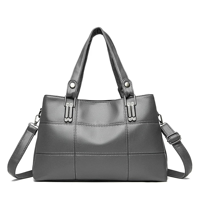 Bolsa de Ombro de Couro Macio Luxuosa