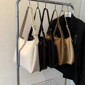 Leftside moda bolsa tote de couro para as mulheres 2025 tend feminino simples grande capacidade bolsa lateral ombro bolsas e bolsas