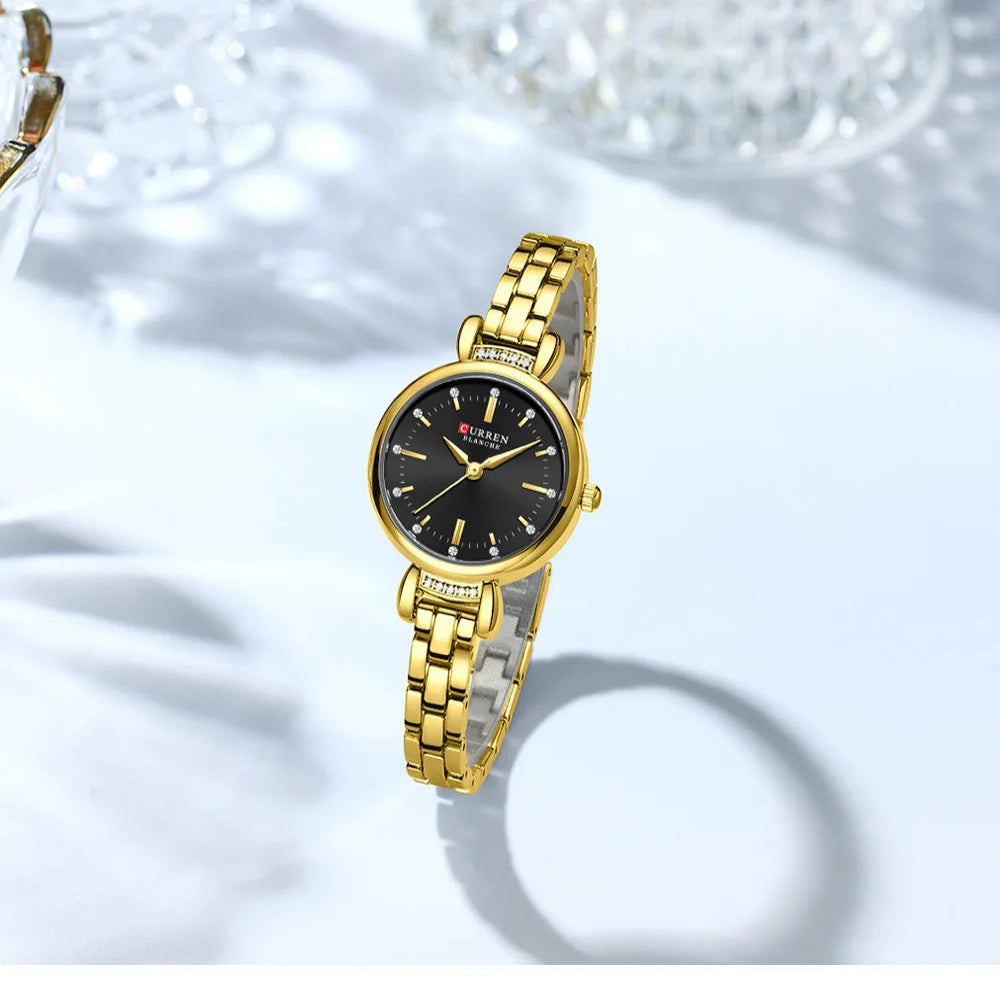 Relógio Feminino Curren Luxuoso com Strass Brilhante