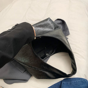 Leftside design grande couro do plutônio hobo axilas sacos senhora inverno bolsa de ombro para as mulheres 2024 nova tendência y2k bolsas e bolsas