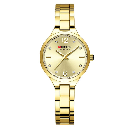 Curren relógios de marca de luxo para mulheres vestido simples quartzo relógio de pulso de aço inoxidável com mãos luminosas relógio feminino