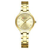 Curren relógios de marca de luxo para mulheres vestido simples quartzo relógio de pulso de aço inoxidável com mãos luminosas relógio feminino