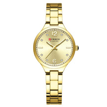 Curren relógios de marca de luxo para mulheres vestido simples quartzo relógio de pulso de aço inoxidável com mãos luminosas relógio feminino