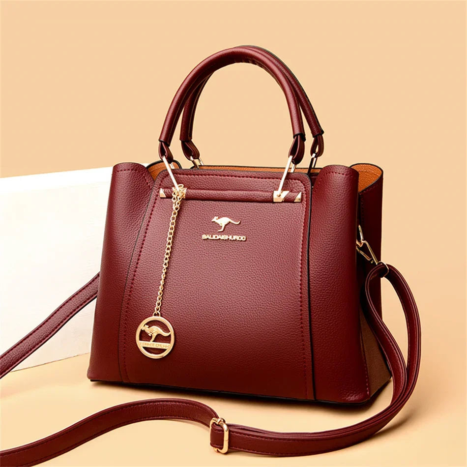 Bolsa de Couro Luxuosa com Grande Capacidade e Design Elegante