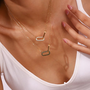 Colar Luxuoso com Pingente de Strass em Aço Inoxidável