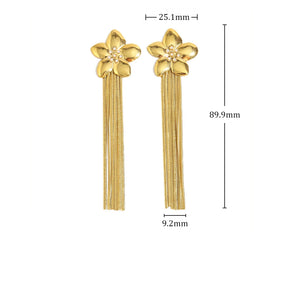 Brincos Florais de Borla Banhados a Ouro 18K