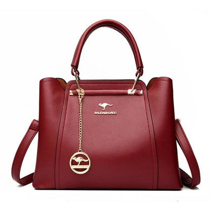 Bolsa de Couro Legítimo Luxuosa com Grande Capacidade e Design Elegante