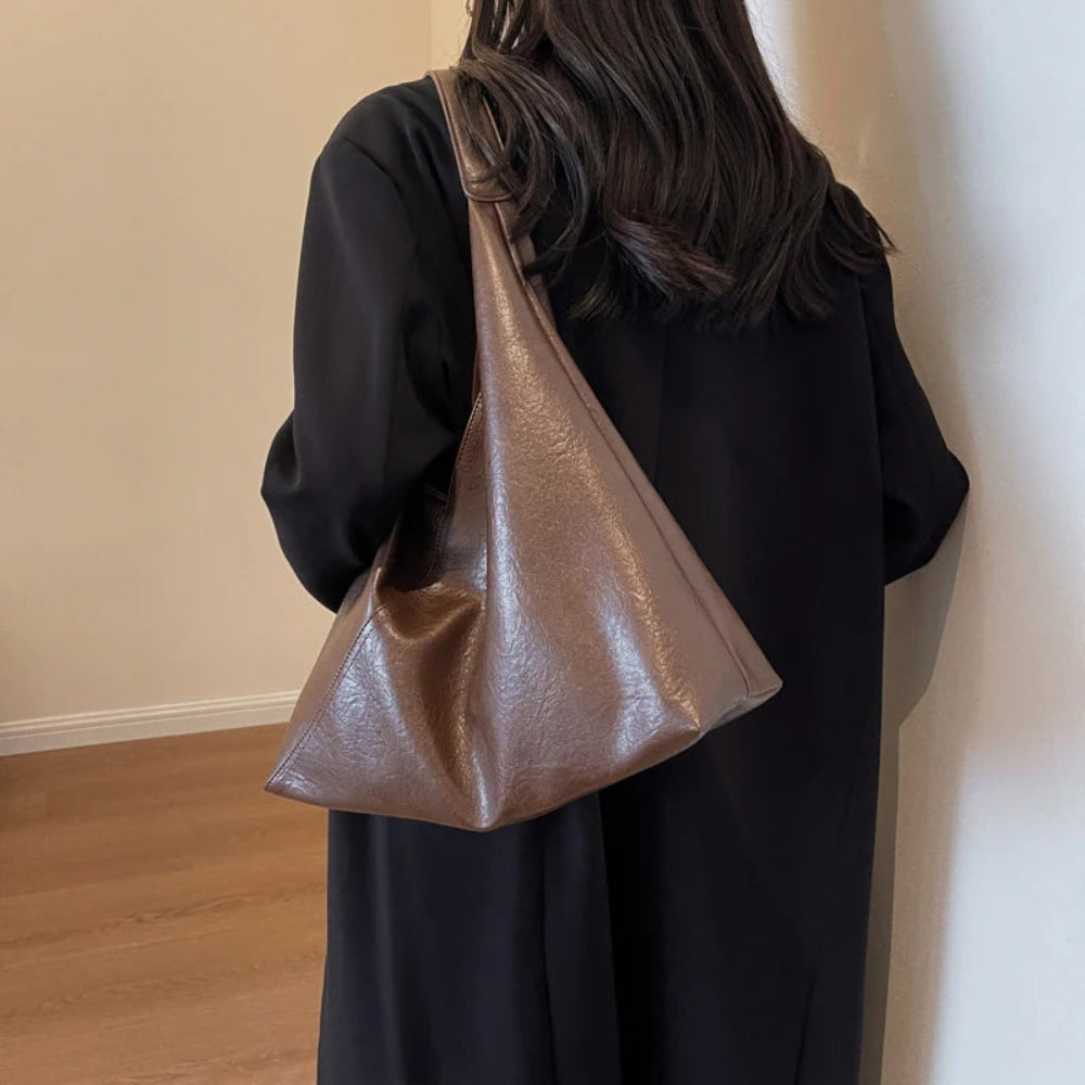 Leftside design de moda bolsa de ombro de couro para as mulheres 2023 tendência feminina simples grande axilas hobo bolsa bolsas e bolsas