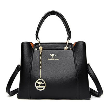 Bolsa de Couro Legítimo Luxuosa com Grande Capacidade e Design Elegante